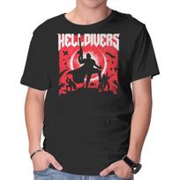 Unisex Crew Neck T-Shirt Helldivers Doom Graphic Short Sleeve Casual Tee XL
