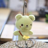 Cute Bear Plush Keychain Soft Teddy Bag Accessory Adorable Stuffed Animal Charm žalia