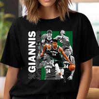 Men's and Women's T-shirts Giannis Antetokounmpo Streetwear Graphic Baskebtall T-Shirt Gift Fans XS