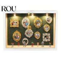 DIY Photo Frame Set Mini Museum Silhouette Box with Small Frames Figure Light Personalized Shadow Anniversary Wedding Birthday Decoration Decorative D