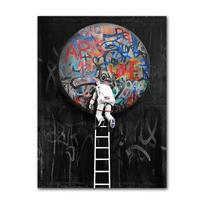 Tapyba Plakatai ir spaudiniai Kosmoso augalas Grafiti Šiuolaikinis gatvės menas Sienos meno paveikslėliai Neįrėminti astronautų kosminio erdvėlaivio drobė 21X30CMNo Framed