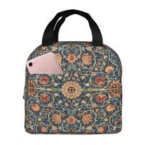Holland Park William Morris Pattern Portable Lunch Boxes Waterproof Thermal Cooler Food Insulated Lunch Bag Kids School Children juoda
