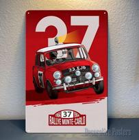 mini monte carlo rally Car Metal Poster  Tin Sign  Size 20x30cm（7.8x11.8inch）