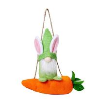 Easter Hare Carrot Stuffed Toy Plush Dwarf Doll Hanging Ornament For Living Room Window Door Wall Holiday Decoration žalia