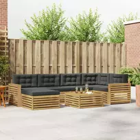 Lauko baldų komplektas Lauko sofos komplektas 7 vnt. Balta ir antracito