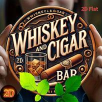 D Flat Vintage Whiskey and Cigar Bar Metal Wall Art  x cm Aluminum Sign with Ornate Bronze Finish Perfect for Man 20x20cm(8x8inch)