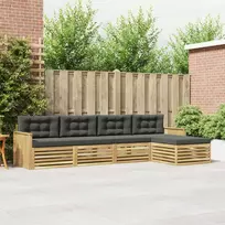 Lauko baldų komplektas Lauko sofos komplektas 5 vnt. 4 vietos Balta ir antracito