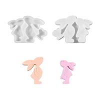 Couple Hare Silicone Candle Molds Easy Demolding Temperature Resistant Silicone Mould for Resin Casting Candle Soap 1