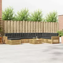 Lauko baldų komplektas Lauko sofos komplektas 9 vnt. Balta ir antracito