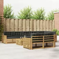 Lauko baldų komplektas Lauko sofos komplektas 9 vnt. Balta ir antracito Poliesteris