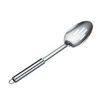 Round Tube Slotted Spoon Food Grade Stainless Steel Strainer Ladle With Ergonomic Handle Kitchen Gadget