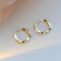 Mobius Hoop Earrings, Minimalist Casual Golden Copper Jewelry, Elegant Ring Shaped, Gifts for Women auksinė