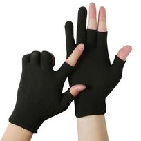 Sun Protection Fingerless  Gloves Anti-skid Mittens Show Two Fingers Men Nylon Gloves black-B