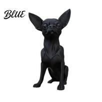 Modern Black Dog Statue 3D Printed Chihuahua Figurine, Statue, Plastic Desktop Pet Ornament Puppy Sculpture for Desk Decoration, Gift Lovers Stable