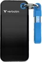Kietasis diskas „Verbatim Pocket SSD 512GB“ išorinis diskas – raktų pakabutis su USB-C 3.2 gen.2 kabeliu juoda-mėlyna 32283