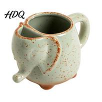 Speckled Green Coffee Cup Elephant Tea Mug Ceramic with Bag Holder Mug šviesiai žalios spalvos