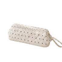 Quilted Texture Hair Dryer Storage Bag Wide Opening Toiletry Organizer Pouch  Bathroom Organization B-White