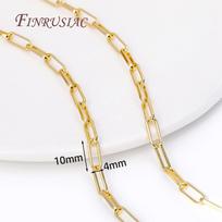 18K Gold Plated Metal Paperclip Link Cable Chains For Jewelry Making Findings, High Quality Spool Chain DIY Necklace Bracelet 1 Meter