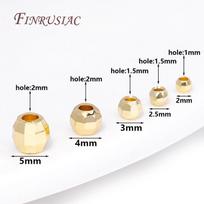 2/2.5/3/4/5MM 18K Gold Plated Round Metal Spacer Beads Bracelets Separator Beads for Jewelry Making Supplies DIY Accessories 2mm-50 pcs