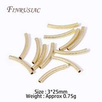 Multi-types 18K Gold Plated Brass Curved Tube, Bracelets Tube Beads Connector For Handmade DIY Jewelry Making Accessories 2 Pieces