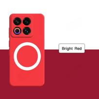 Car Magnetic Holder Liquid Silicone Soft Case for Meizu 22 20 Pro 21 Pro 21 Note Original 1:1 Quality Skin Feel Anti-drop Cover Meizu 20 ryškiai raudonos spalvos