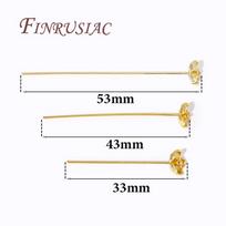 5-10Pcs/Lot Pins For Jewelry 18K Gold Plated Brass Flower Head Pin For Earring,DIY Bracelets Accessories 33mm-5pcs