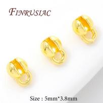 18K Gold Plated Crimp Beads For Jewelry,Lamps For Jewelry,Brass Bead Tip Ball Chain Connectors,DIY Bracelets Accessories 10 pieces