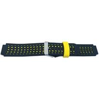 Bracelet - MY-MONTRE - Forerunner 220/235 - Silicone noir/jaune - 16/22 mm - Boucle acier + tournevis geltona