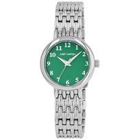 Montre femme - Akari - Acier inoxydable argenté (maillons) - Cadran vert analogique - Quartz 5 ATM 28 mm