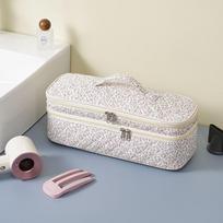 Cotton Hair Dryer Storage Bag Double-Layer Lightweight Hair Tool Organizer Large Capacity Travel Storage Pouch gėlės