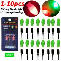 1-10pcs LED Float Tail Light 3D Gravity Sensing Fishing Float Electronic Light With CR311 Battery Deep Sea Fishing Accessories 1PCS žalia