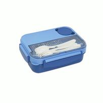 1300ml Compartment Lunch Box Portable Microwave Oven Sealed Bento Box with Spoon fork Student office workers Food Containers mėlyna
