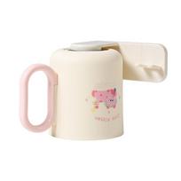 Cute Wall-Mounted Magnetic Mouthwash Cup No-Drill Cream Style Toothbrush Rack with Handle Washing Cup rožinė