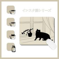 Computer Desk Mats Desk Mat Cat Mouse Pads Waterproof Thickened Cat Mouse Mat Anti-Slip Literary Black Cat Mouse Pad Office Desk