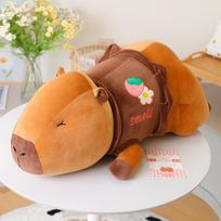 95cm Cartoon New Soft Giant Long Capybara Plush Doll Pillow High Quality Hoodie Capybara Plush Toy Home Decor Appease Doll about 55cm