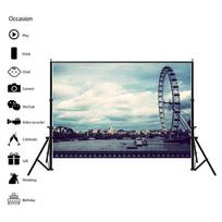 European Landmarks Photography Backdrop for Studio Photo Booth Props Vintage Paris London Travel Theme Video Shoot Fabric Background 150x100cm