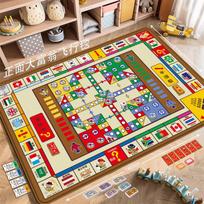 Huaying vaikiškas dvipusis 180x114 žaidimų kilimėlis: Ludo žaidimas, Ropojimas, Tėvų ir vaikų interaktyvi pramoga