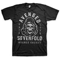Avenged Sevenfold Unisexs So Grim Orange County A7x Tshirt Black S