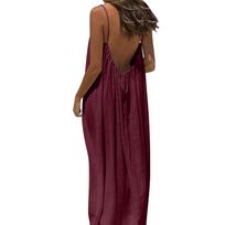 Women's Fashionable Loose-Fit -Color Casual Dress L armijos žalia spalva
