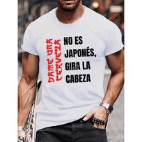 Street Humorous Reversal Text Men'S T-Shirt  DAME UNA CERVEZA  Meme Pattern Round Neck Short Sleeve Tee S balta