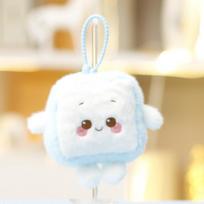 Soft Plush Tofu Keychain Gift For Girls Bag Decoration And Accessories BlueTofu