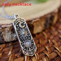 Silver Moonstone Pendant Necklace With Hexagon Element And Electroplating For Fashion And Work