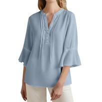 Women's 3/4 Sleeve Shirts Graphic Tees Shirts Casual Basic Tops Pullovers L mėlyna