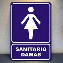 Deep Purple Sanitario Damas HeavyDuty Metal Wall Art  D Flat Ladies Restroom Sign for Home Office Decor 20x30cm（7.8x11.8inch）