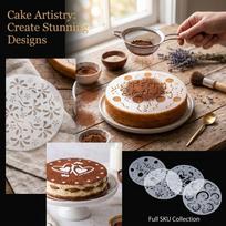 Stencils Set of 4 with for DIY Dessert Decoration One Size balta