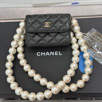 [Pre-Owned] Woc Pearl Chain Flap Mini Calfskin Crossbody Bag - Excellent #ZE4C5N ONE SIZE