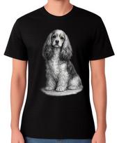 Realistic Cocker Spaniel Puppy Dog Portrait Graphic Unisex T-Shirt S