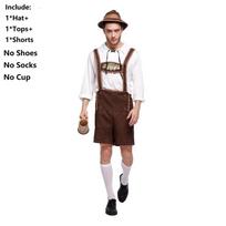 Unique Men Oktoberfest Clothing Cosplay Ensemble With Stylish Hat And Shorts Combo 2XL
