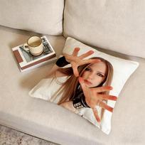 A-Avril Lavigne Cushion Cover Fabric Soft Furnishing,Pillowcase, Cushion Cover, Sofa Pillow, Home Decoration Peach skin 18*18(CM)-1Pcs