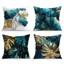 Ginkgo Biloba Leaves Turtle Backed Bamboo Pillowcase Bedroom Sofa Cushion Cover Living Room Cushion Pillowcase Home Decor Peach skin 18*18(CM)-1Pcs